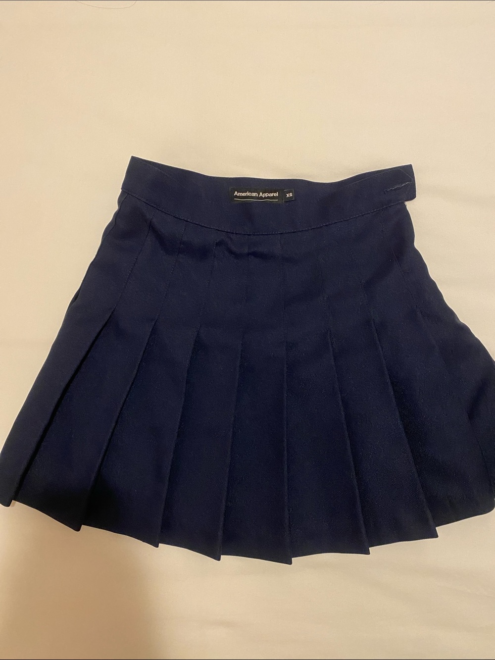American Apparel Dark Navy Pleated Mini Skirt